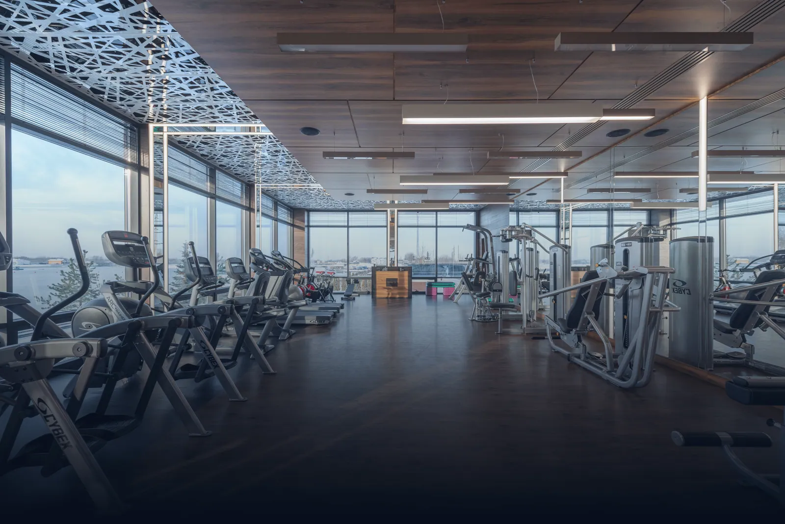 Calm hotel wellness space with ambient sound design
