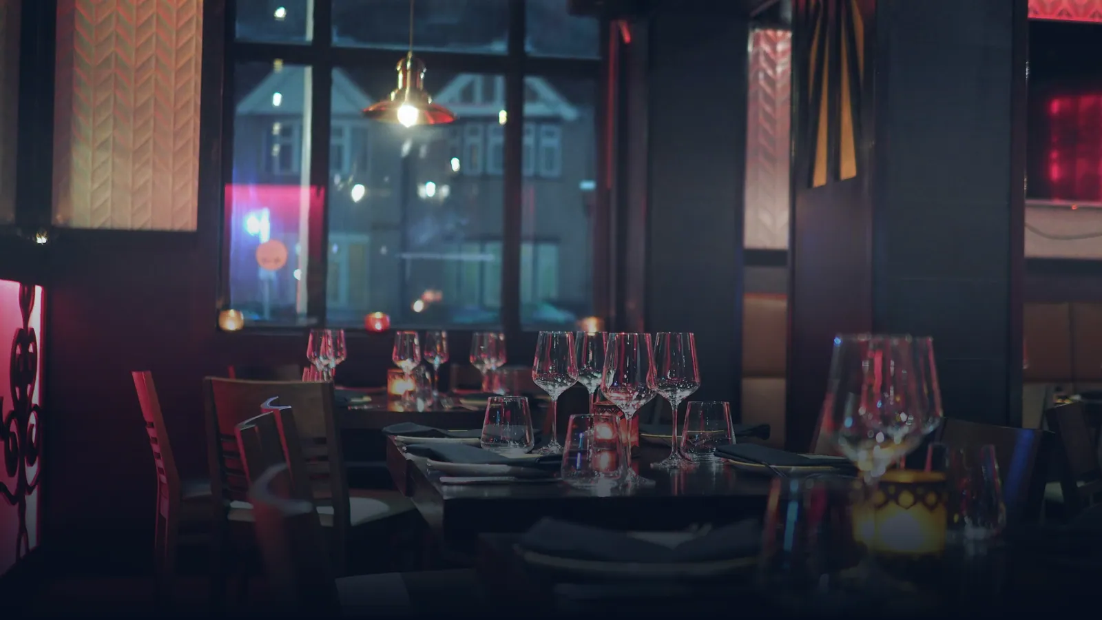 Guests dining in a restaurant with considered background music